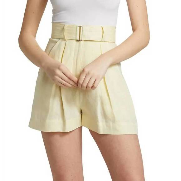 NEW MATTHEW BRUCH pleated short in lemonade - Picture 1 of 5